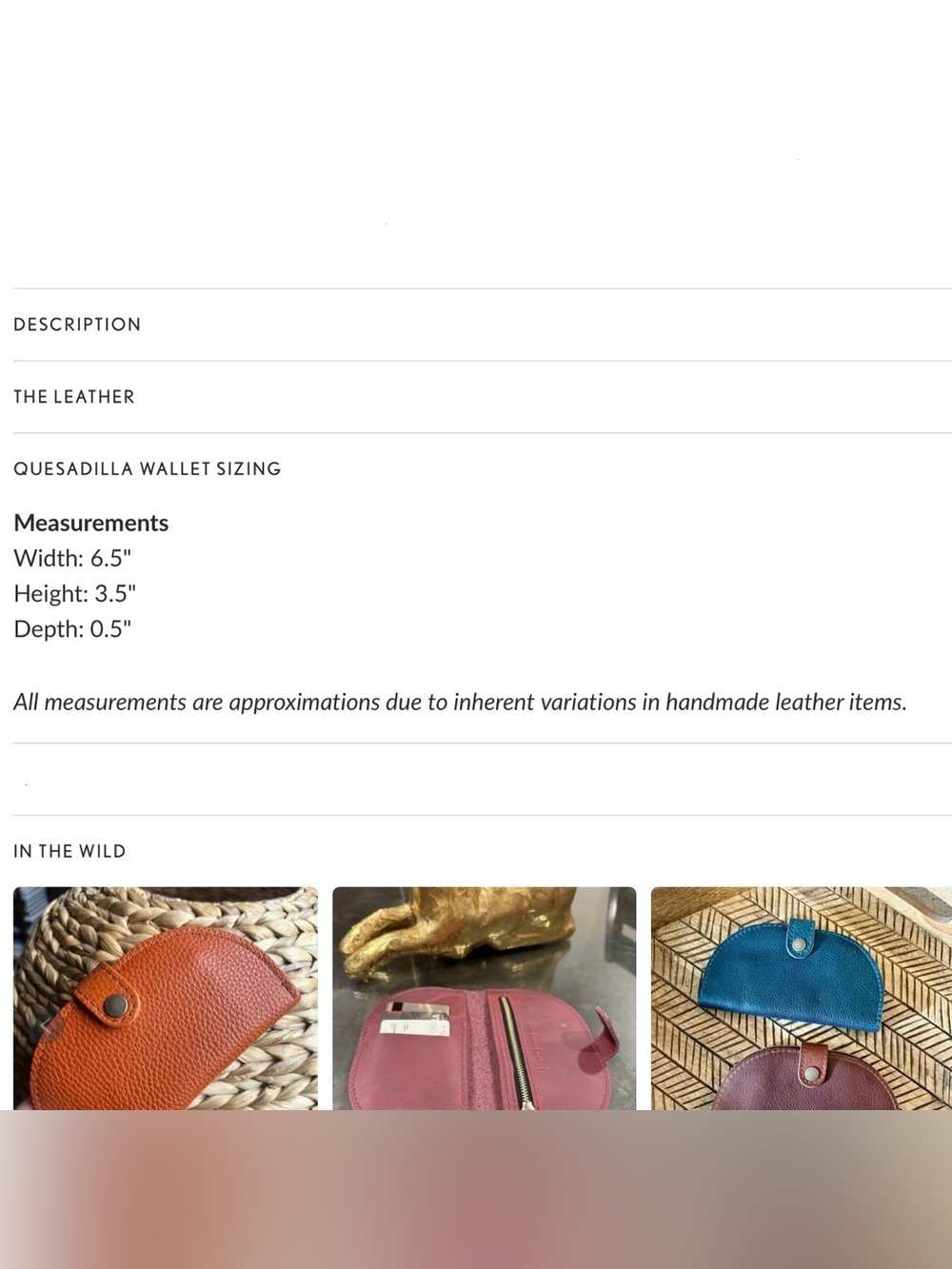 PLG New Premium Quesadilla Wallet in Orchid Full Grain Leather - Picture 9 of 9